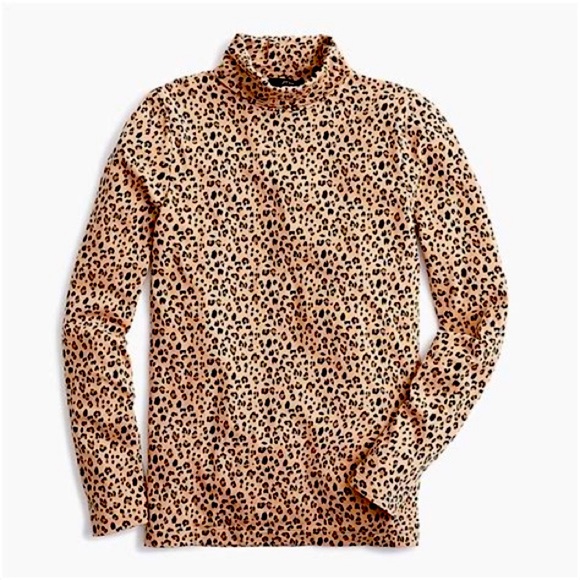XXS 🔖 J.CREW Tissue Turtleneck In Leopard Tan AB907 - Picture 1 of 7